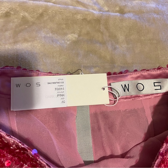 Walk of Shame pink sequin high waisted party skirt. NWT. - Picture 2 of 3